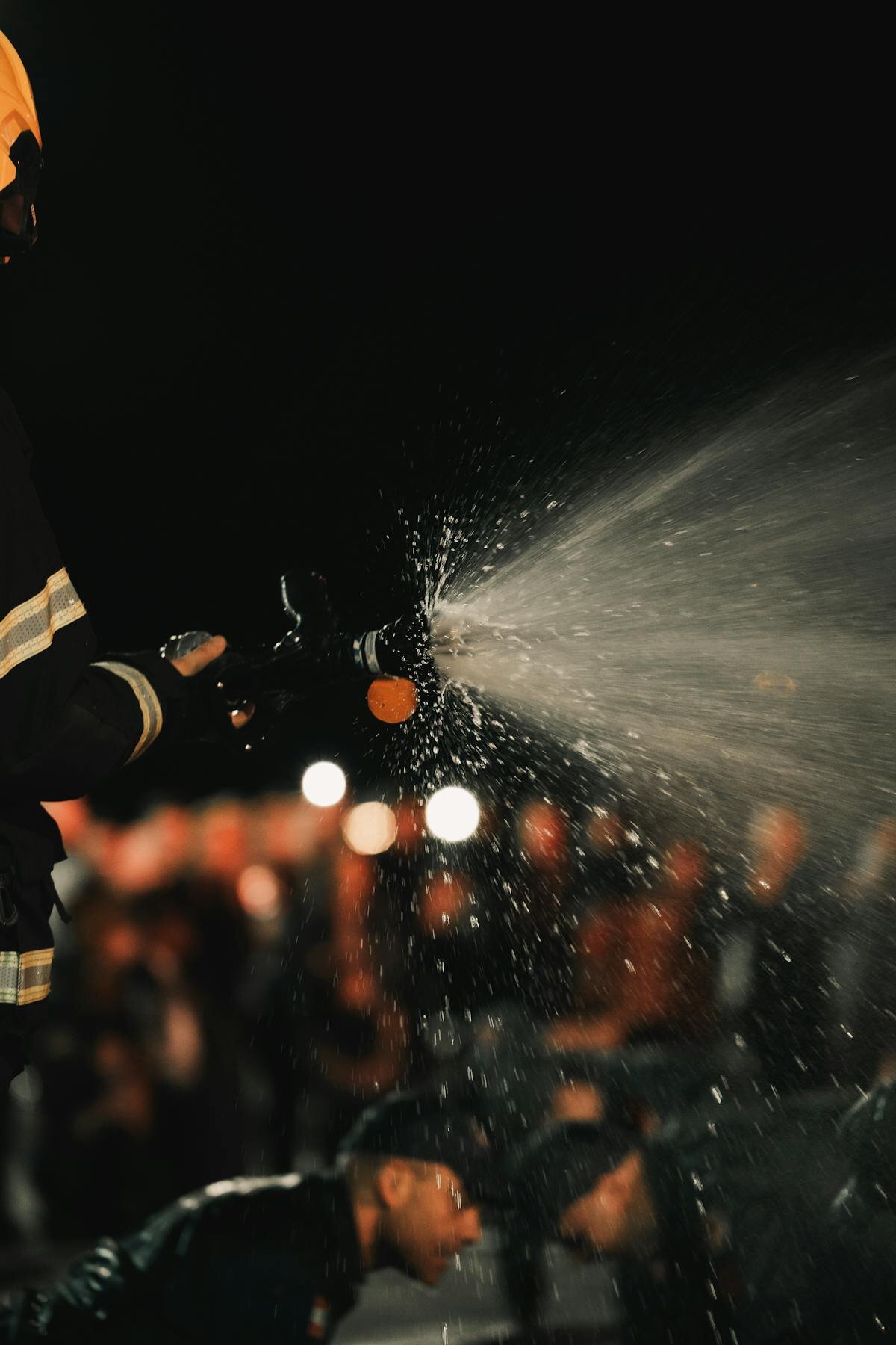 Industrial solvent cleaning setup with proper PPE and ventilation