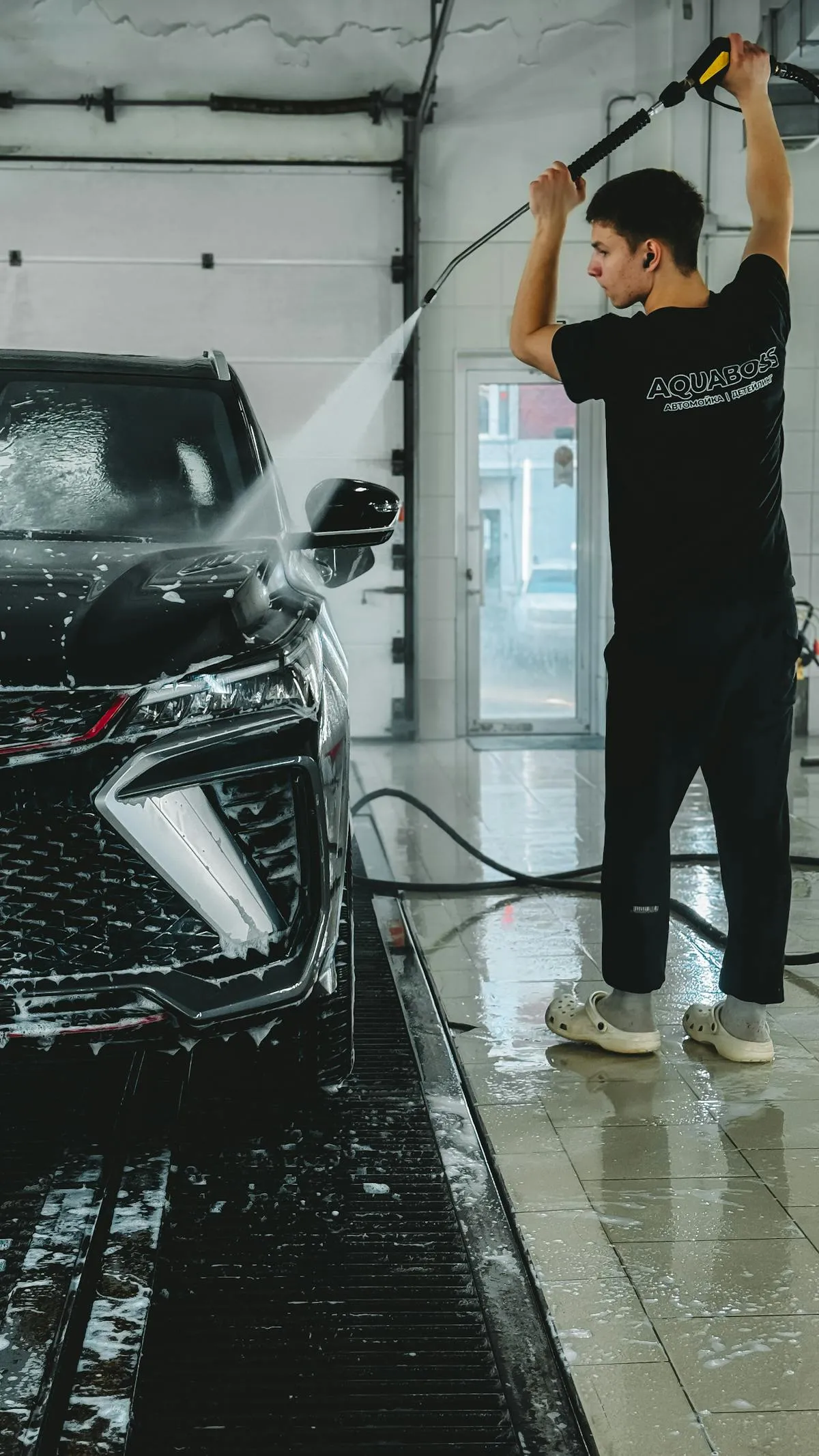 Two-step fleet wash process showing acid brightening results